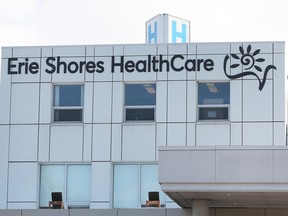 The exterior of the Erie Shores HealthCare facility is shown on January 28, 2022.