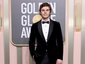 Evan Peters is seen at the Golden Globe Awards at The Beverly Hilton in Beverly Hills, Calif., Tuesday, Jan. 10, 2023.