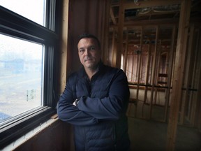 Vince Lapico, president of the Windsor-Essex Home Builders' Association, describes as a 'lofty goal' the province's plan to build 1.5 million new homes in a decade. Lapico, who is also owner of VLC Custom Homes, is shown at one of his homes under construction in LaSalle on Jan. 3, 2023.
