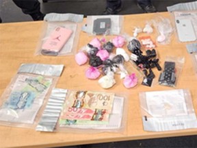 Fentanyl, cocaine, methamphetamine, and other items seized by OPP following a raid in Kingsville on Jan. 5, 2022.