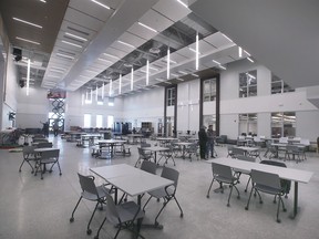 The main common area at the new Catholic Central High School on McDougall Street is shown on Monday, January 9, 2023.