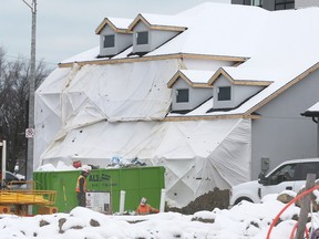 A new single family home under construction on Darfield Road in Windsor is shown on Monday, January 23, 2023.
