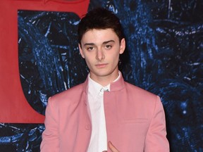 Noah Schnapp attends the premiere of Stranger Things Season 4.