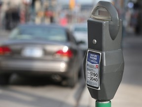 A parking meter is shown in downtown Windsor on Tuesday, January 10, 2023.