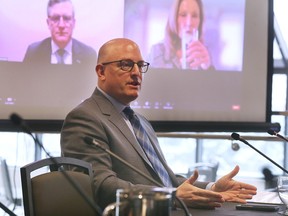 Windsor Mayor Drew Dilkens speaks during the Provincial 2023 Pre-Budget Consultations in Windsor on Monday, January 23, 2023.