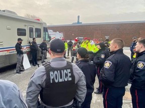 A search continued Monday for a 75-year-old Sarnia man who went missing Dec. 29. Searchers are shown in this Sarnia police photo.