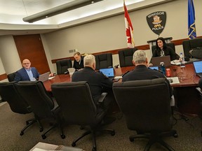 A meeting of the Windsor Police Services Board is seen on Tuesday, Jan. 24, 2023.