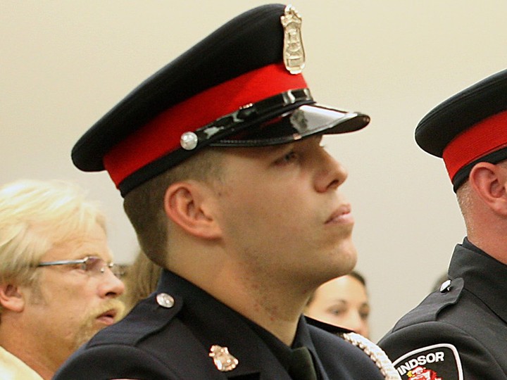  Const. Michael Jason Brisco is shown during his swearing-in ceremony in August 2008.