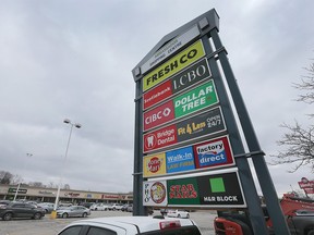The Ambassador Plaza on Huron Church Road and Tecumseh Road West is shown on Friday, February 17, 2023. The plaza sold for $40 million last year, the largest industrial/commercial real estate transaction in Windsor-Essex.