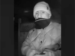 A surveillance camera image of the adult male suspect in a break-in attempt in the 500 block of Greenpark Blvd. in Windsor on Jan. 6, 2023.