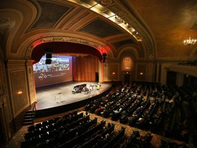 Members of the Windsor Symphony Youth Orchestra perform at the Capitol Theatre’s 100th anniversary event on Saturday, February 18, 2023.