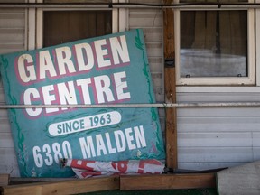 The recently closed Carrick’s Garden Centre on Malden Road in LaSalle is seen on Wednesday, Feb. 8, 2023. The business first opened in 1963.