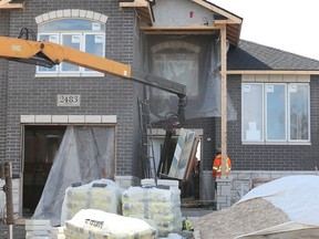 A new home under construction on Roxborough Blvd. in Windsor is shown on Friday, February 24, 2023.