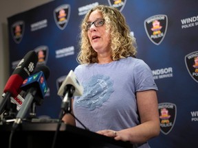 Andrea Nesbeth, mother of Gabrielle Marie Vinall, who has been missing since January 5, speaks at a Windsor police press conference on Thursday, Feb. 15, 2023.