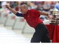 Mike Voligny shows his form en route to the Senior Division title at the 67th Molson Masters bowling championship, which was held Saturday  at Rev's Rose Bowl.