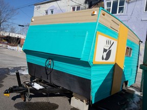 The Soup Shack trailer sits parked outside New Song Church, on Thursday, Feb. 2, 2023.