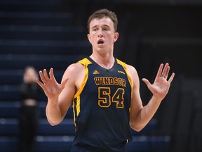 WINDSOR, ON. February 5, 2023 -- Thomas Kennedy, a member of the University of Windsor's basketball team is shown during a game on Sunday, February 5, 2023 at the Toldo Lancer Centre.