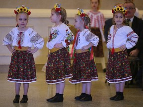 Traditional dancers are shown at a Ukrainian New Year celebration at the Fogolar Furlan in Windsor on Saturday, February 4, 2023.