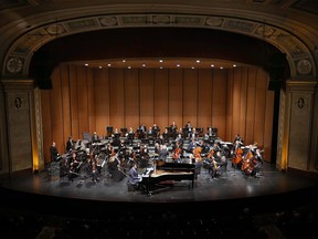 WINDSOR, ON. February 12, 2023 -- The Windsor Symphony Orchestra performed a tribute to jazz legend Oscar Peterson on Sunday, February 12, 2023 at the Capitol Theatre. Pianist Thompson Egbo-Egbo performs with the symphony during the show.