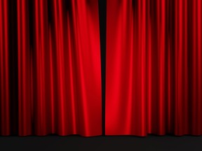 Red stage curtain.