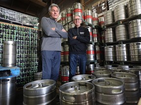 Mike Brkovich, left, and Ian Gourlay, owners of the Walkerville Brewery in Windsor are shown on Tuesday, March 21, 2023.