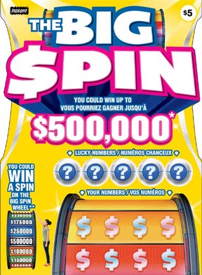 An example of a Big Spin scratch ticket.