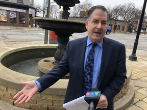 MP Brian Masse (NDP—Windsor West) speaks to reporters on Wednesday, March 22, 2023, about transfer of Ojibway Shores from Windsor Port Authority to Parks Canada for inclusion in proposed Ojibway National Urban Park.