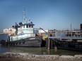 WINDSOR, ONT:. MARCH 30, 2023 -The Detroit-Windsor Truck Ferry is seen docked in Windsor, Ont., on Thursday, March 30, 2023.