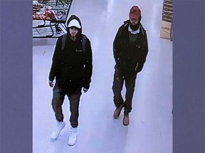 Two adult male suspects involved in a robbery incident at the Food Basics location at 2750 Tecumseh Rd. W. in Windsor on March 30, 2023.