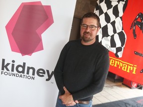 Kidney transplant recipient Joel Robinet will model in the Kidney Founation's fifth annual Celebrity Men Fashion Event in May. He is seen on Wednesday, March 22, 2023 at Formula First Collision Centre in Windsor where the event will be held.