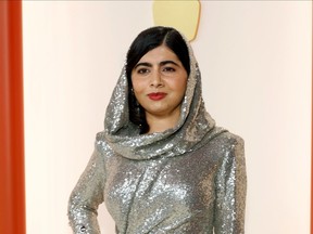 Malala Yousafzai is pictured at the Oscars.