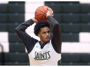 Guard Shakael Pryce was the leading scorer for the St. Clair Saints men's basketball team this season after moving over from the University of Windsor Lancers.
