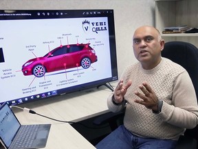 AJ Khan, founder of Vehiqilla is shown at his Windsor office on Thursday, March 9, 2023.