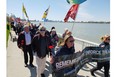 Marchers gather at Windsor’s riverfront for Day of Mourning.  Supplied