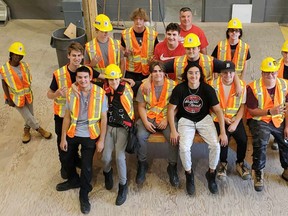 Students are shown in the Enhanced Construction Program or doing pre-placement health and safety training as part of the Specialist High Skills Major program at the Greater Essex County District School Board. Supplied
