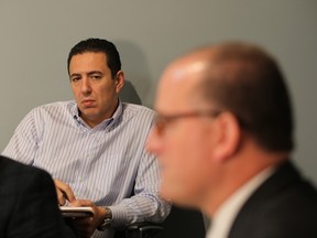 In this Oct. 9, 2014, file photo, Abe Taqtaq, campaign manager for Drew Dilkens, is shown during the mayoral candidate's meeting with the Windsor Star editorial board. It was the city councillor's first successful run for the top job at city hall.