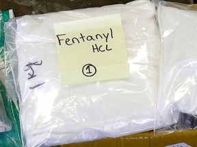 A package of fentanyl seized by U.S. Customs and Border Protection in Chicago, Illinois, in 2017.
