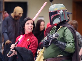 Tiffany Little and Chris Borges were decked out for the Rose City Comic Convention on Saturday, April 1, 2023 at Windsor's Caboto Club.