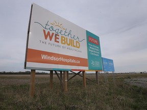 The area where the new Windsor-Essex single-site acute care hospital will be built on County Road 42 is shown on Wednesday, April 19, 2023.