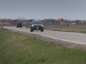 Traffic is shown on the 9th Concession Road near County Road 42 on Wednesday, April 19, 2023. Windsor's mayor says hundreds of millions of taxpayer dollars are needed to prepare Sandwich South lands for needed development.
