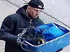 This is an image of a suspect Windsor police said they were asking the public to help identify and who was believed responsible for a break-in at a mosque in the city's east end. The suspect broke into a locked room and stole multiple hand tools.