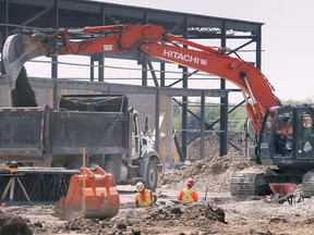 ‘We’re kicking everyone’s butt.’ The construction site of the Dongshin Motech plant in Windsor is shown on Thursday, May 11, 2023.