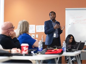 Gordon Thane, manager of chronic disease and prevention with the Windsor-Essex County Health Unit, speaks to the board of health on Thursday, May 18, 2023.