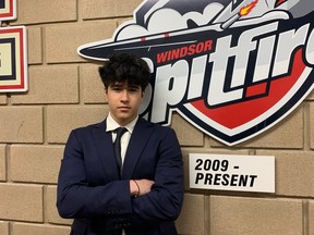 Windsor Spitfires' draft pick Marcus Lagana took in Saturday's Orientation Camp at the WFCU Centre, but did not hit the ice as he continues to recover from a knee injury.
