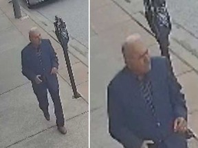 Surveillance camera images of an unidentified man sought in a sexual assault incident involving a female teen on Wyandotte Street East in Windsor.