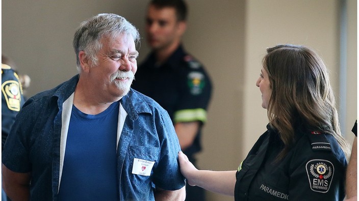EMS workers and heart-attack survivors meet for first time