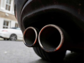 A vehicle's exhaust pipes are shown in this 2020 file photo.