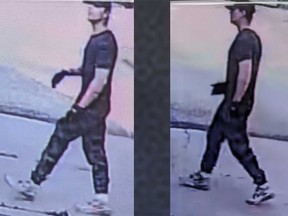 Surveillance camera images of the suspect in a break-in at New Life Fellowship Church on Mercer Street in Windsor on June 10, 2023.