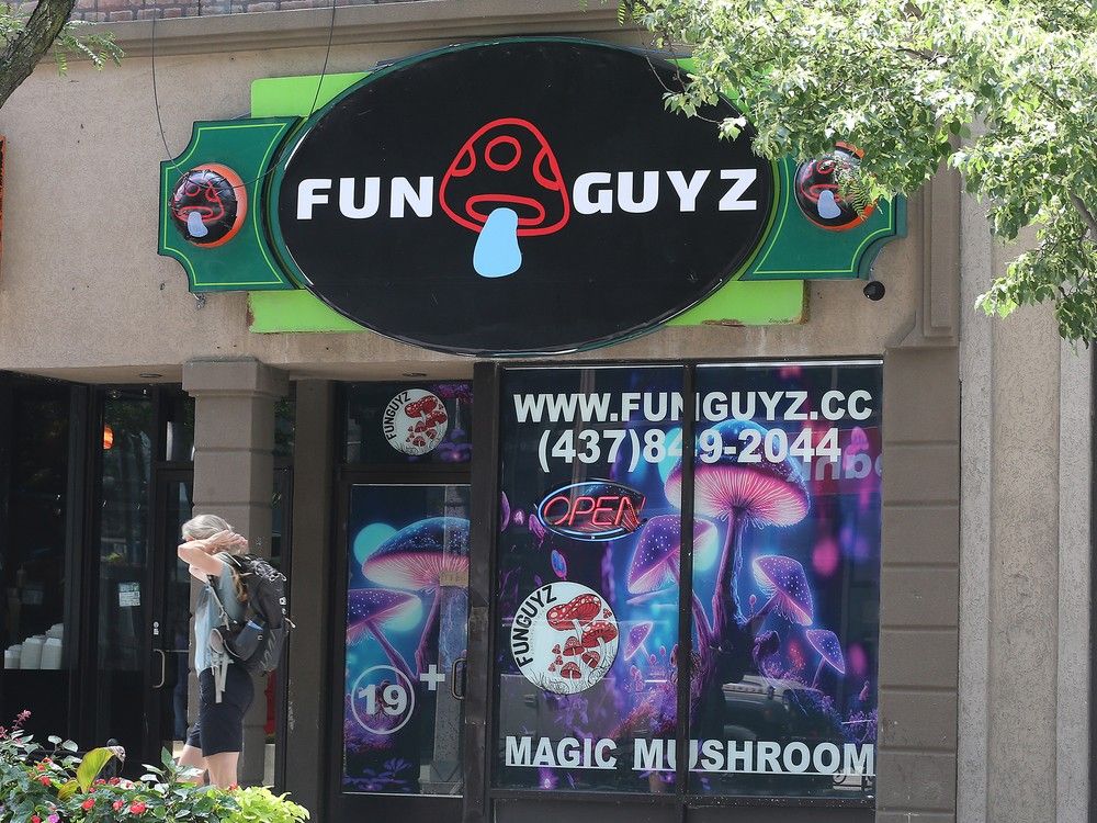 The Fun Guyz magic mushroom store on Ouellette Avenue in downtown Windsor, shown on Monday, July 3, 2023, has caught the eye of city police.