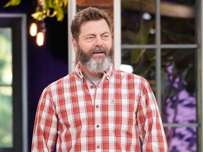Actor, author, and comedian Nick Offerman on the set of the TV show Making It in 2017.
